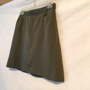 Oasis Olive Green Front Pockets Lined Skirt Size 2
